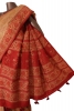 Pure Floral Contrast Tussar Silk Saree